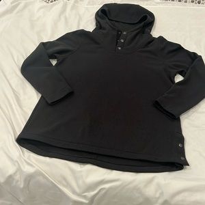 The North Face hooded light weight fleece size large, dark gray.